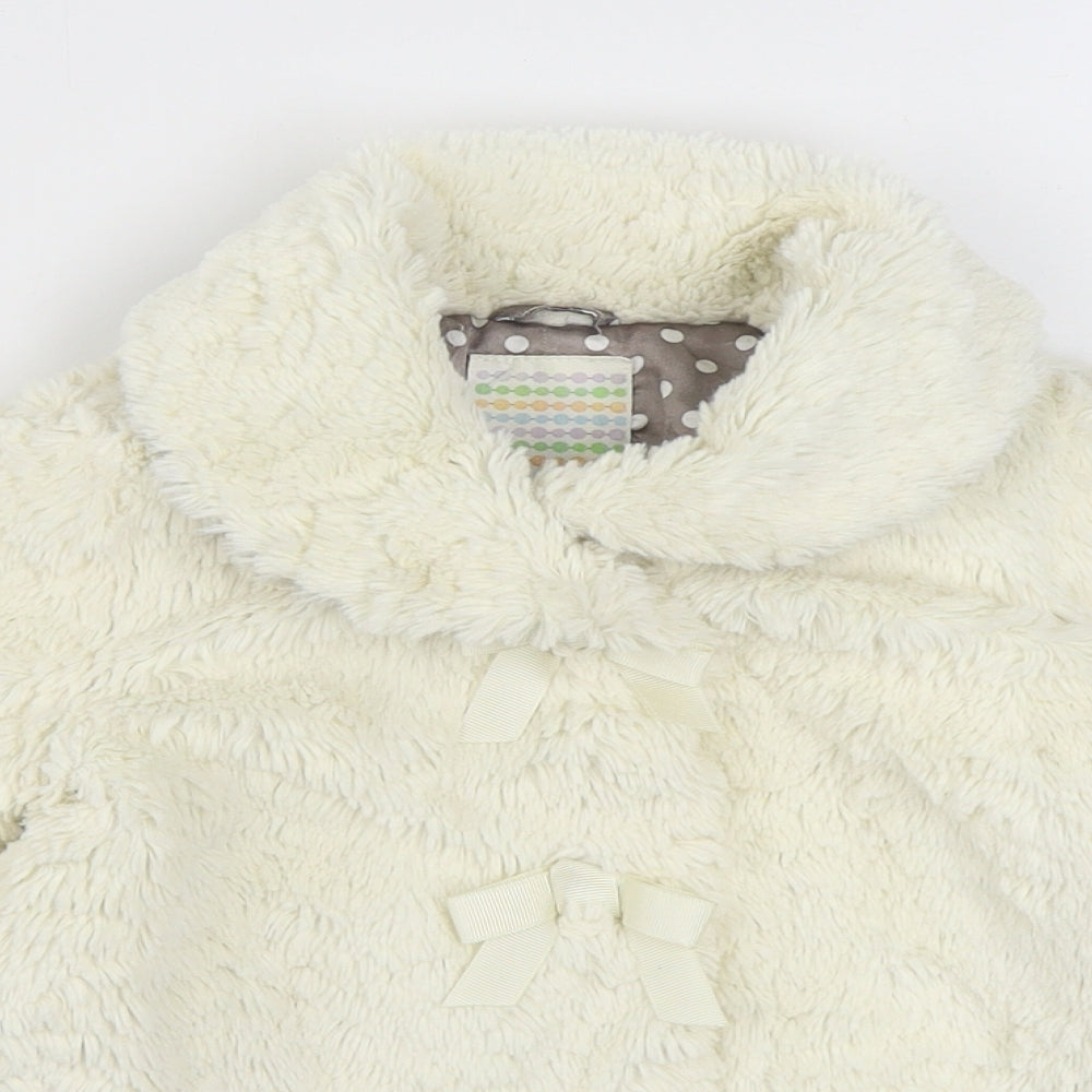 John Lewis Girls White   Jacket  Size 12-18 Months   Button
