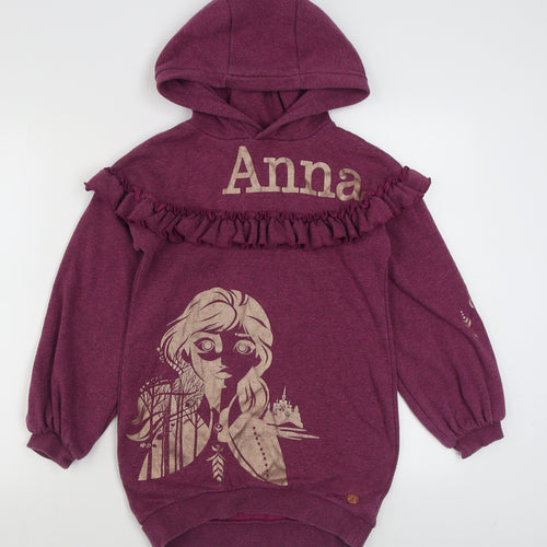 Sports Direct Girls Purple  Cotton Pullover Hoodie Size 9-10 Years  Pullover - Frozen