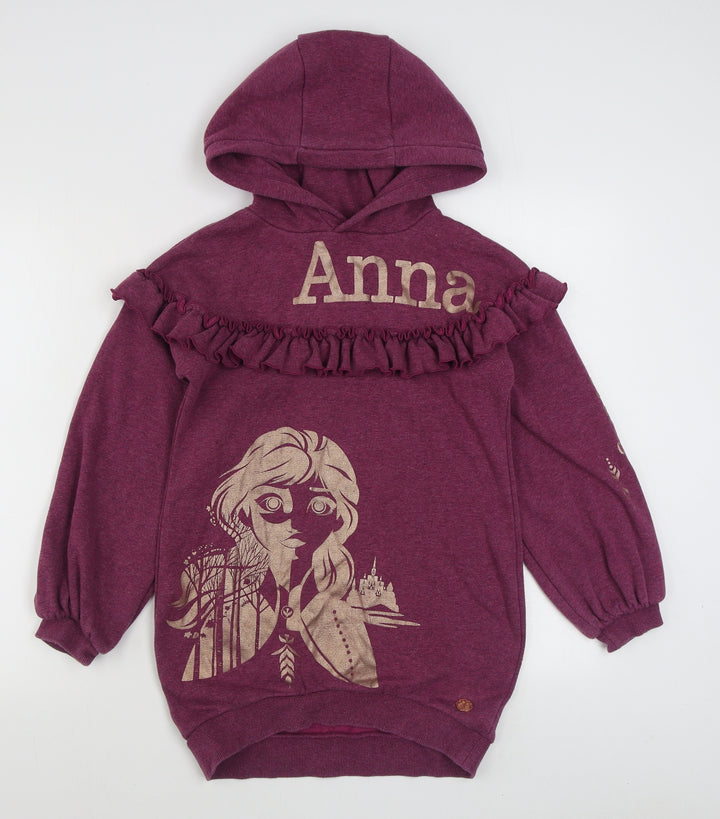 Sports Direct Girls Purple Cotton Pullover Hoodie Size 9-10 Years Pullover - Frozen