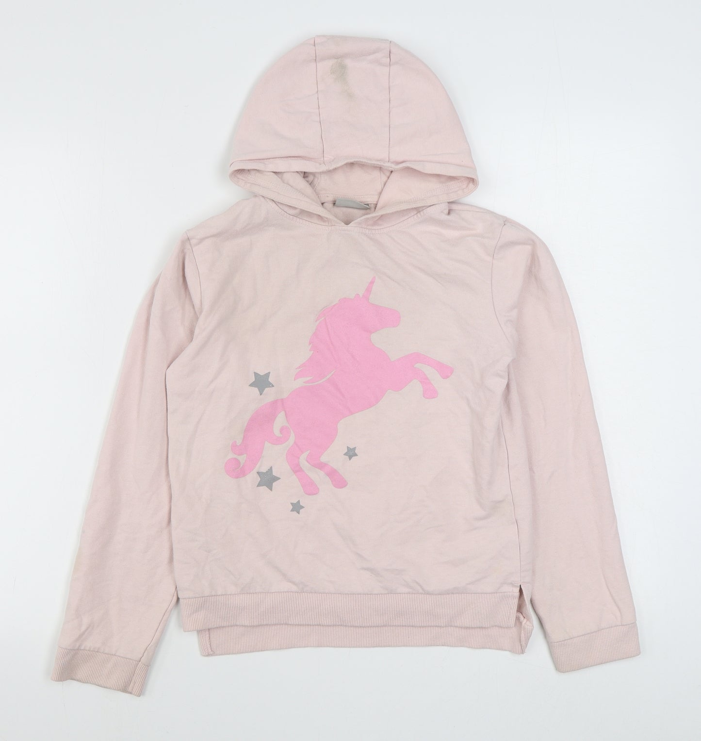 Matalan Girls Pink  Cotton Pullover Hoodie Size 13 Years  Pullover