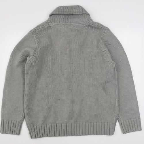 Marks and Spencer Mens Grey V-Neck  Acrylic Pullover Jumper Size L