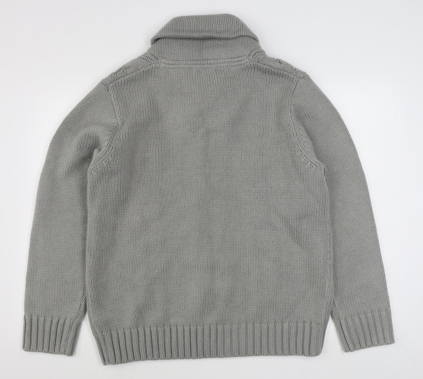Marks and Spencer Mens Grey V-Neck  Acrylic Pullover Jumper Size L