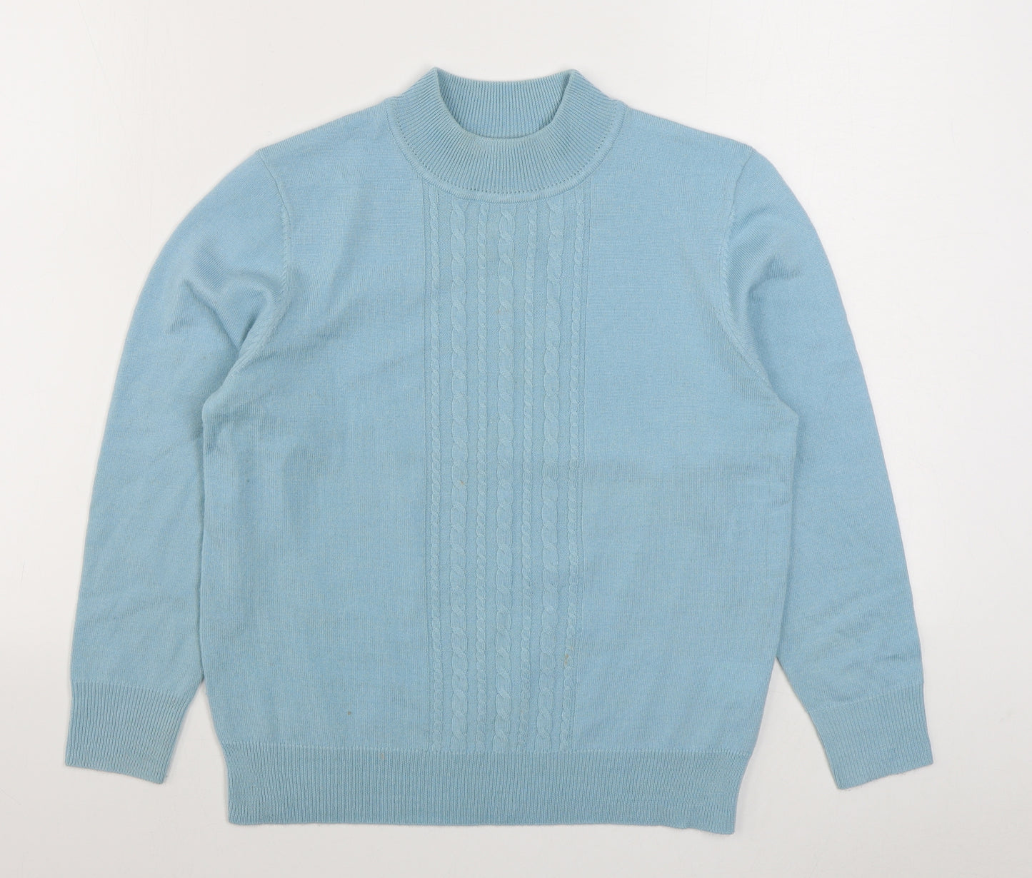 Eastex Womens Blue Round Neck  Acrylic Pullover Jumper Size 12
