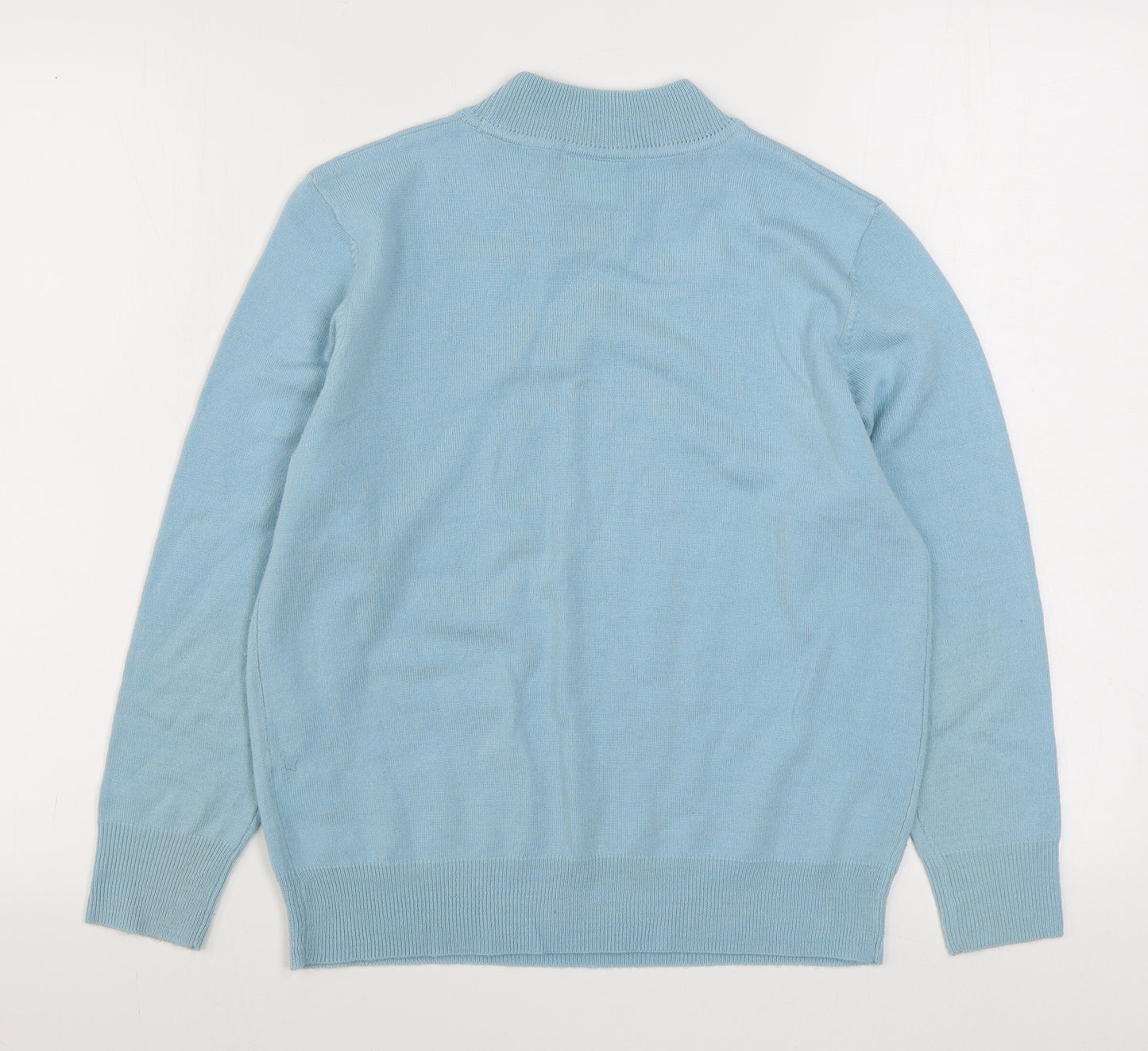 Eastex Womens Blue Round Neck  Acrylic Pullover Jumper Size 12
