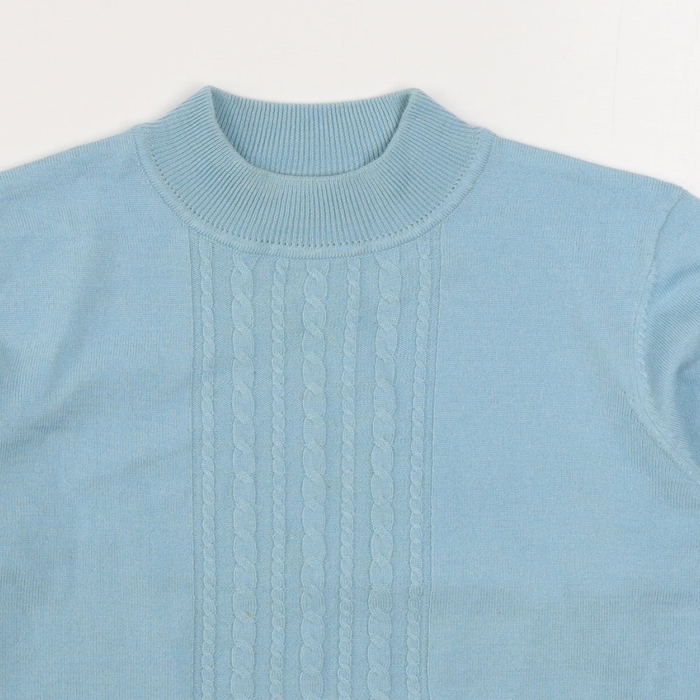 Eastex Womens Blue Round Neck  Acrylic Pullover Jumper Size 12