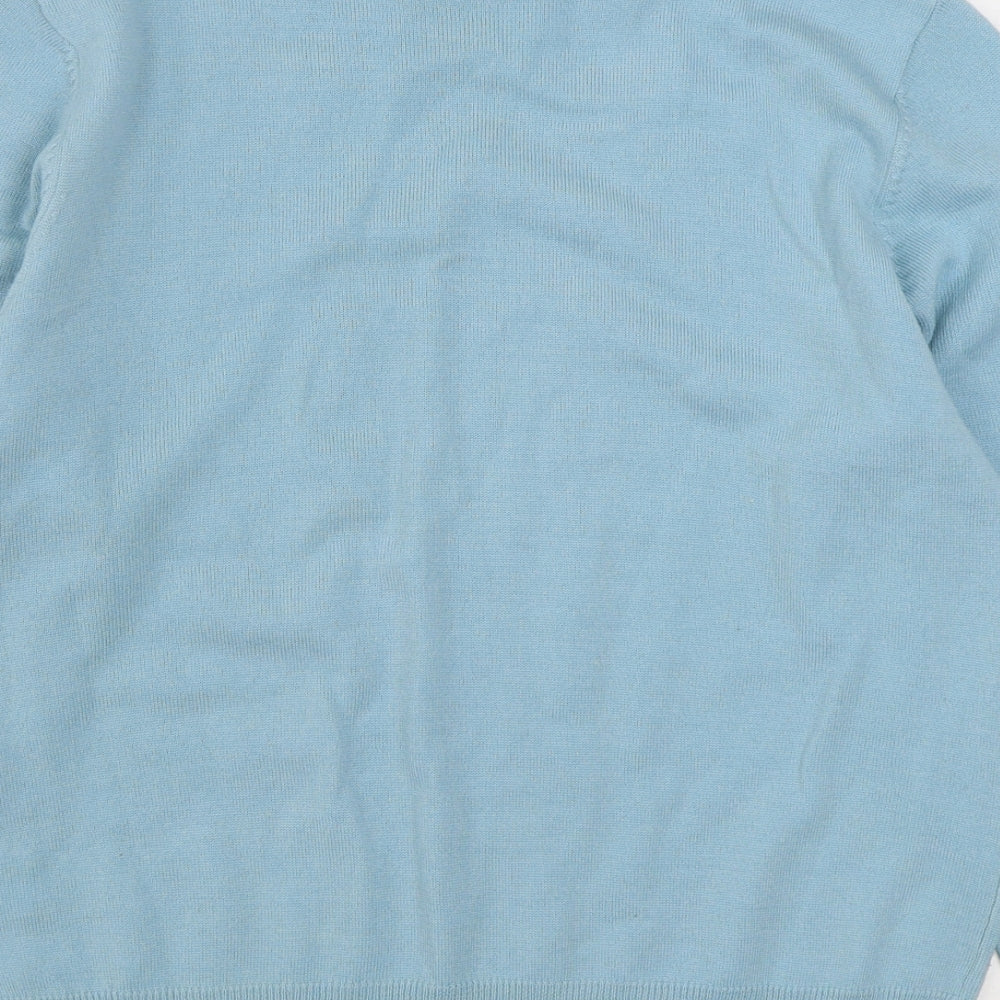 Eastex Womens Blue Round Neck  Acrylic Pullover Jumper Size 12
