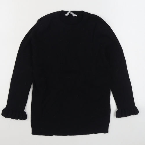 Red Herring Womens Black Round Neck  Viscose Pullover Jumper Size 14