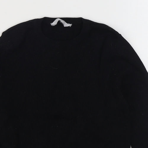 Red Herring Womens Black Round Neck  Viscose Pullover Jumper Size 14