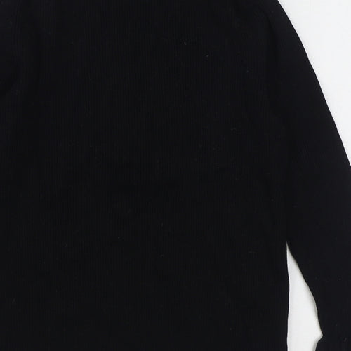 Red Herring Womens Black Round Neck  Viscose Pullover Jumper Size 14
