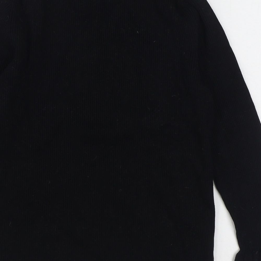 Red Herring Womens Black Round Neck  Viscose Pullover Jumper Size 14