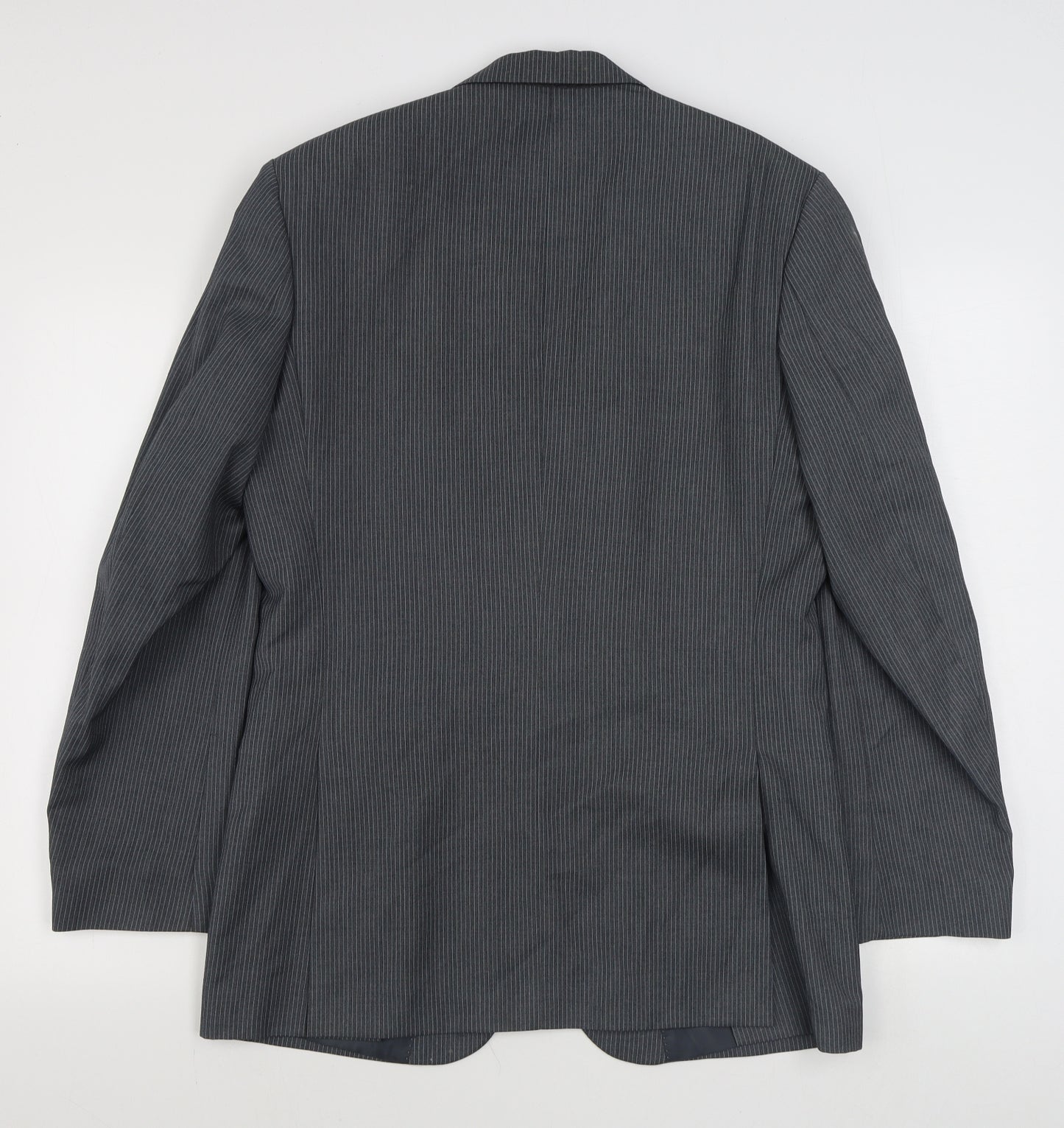 St Vdio Mens Grey Striped Polyester Jacket Suit Jacket Size M