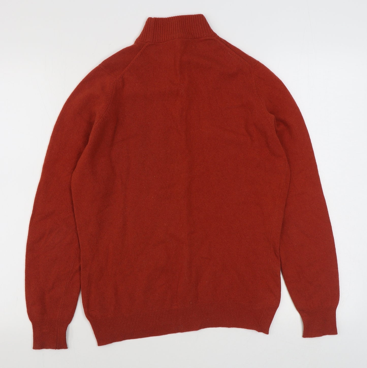 Allander Womens Orange High Neck  Wool Pullover Jumper Size M