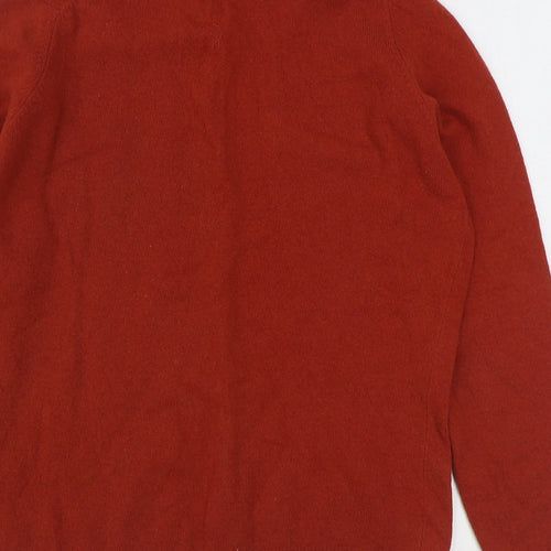 Allander Womens Orange High Neck  Wool Pullover Jumper Size M