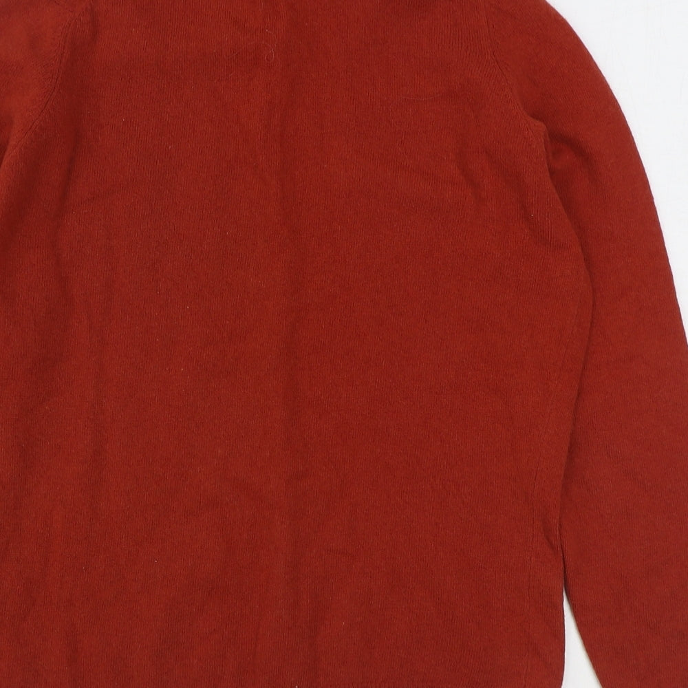 Allander Womens Orange High Neck  Wool Pullover Jumper Size M