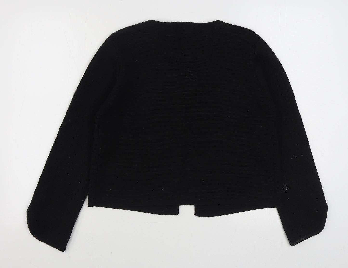 Monsoon Womens Black V-Neck  Acrylic Cardigan Jumper Size 14