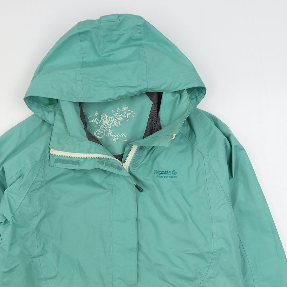 Regatta Womens Green   Rain Coat Coat Size 12  Zip