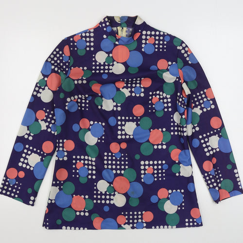 Dabra Wear Womens Multicoloured Polka Dot Nylon Basic Blouse Size 10 Henley