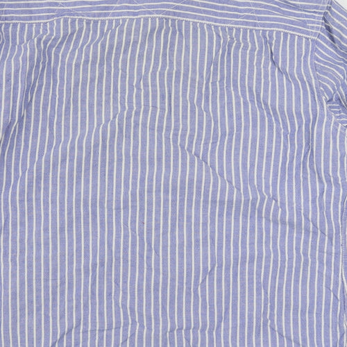 Pepe Jeans Mens Blue Striped Cotton  Button-Up Size 2XL Collared Button