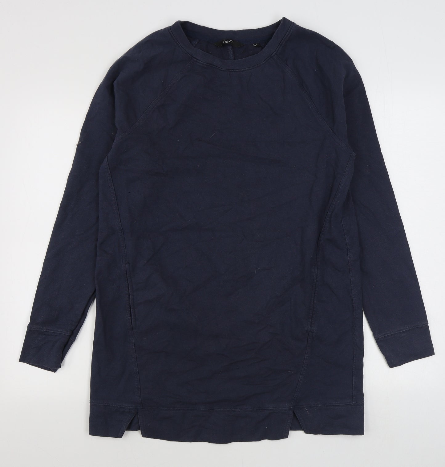 NEXT Womens Blue  100% Cotton Jumper Dress  Size 12  Round Neck Pullover