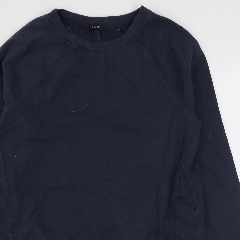 NEXT Womens Blue  100% Cotton Jumper Dress  Size 12  Round Neck Pullover
