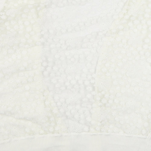 Autonomy Womens White V-Neck  Viscose Cardigan Jumper Size M