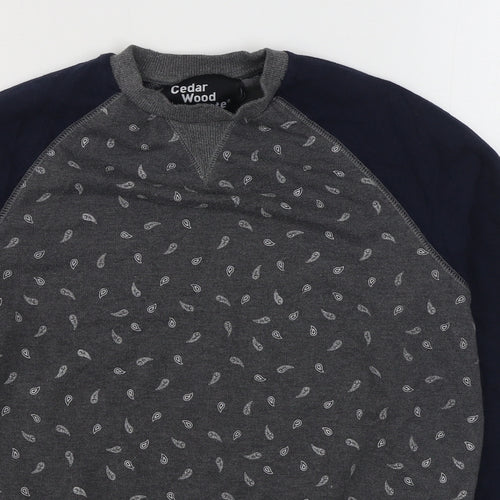 Primark Mens Grey Paisley Cotton Pullover Sweatshirt Size S