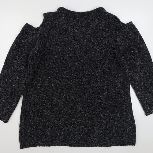 Body Flirt Womens Grey V-Neck  Polyester Pullover Jumper Size L