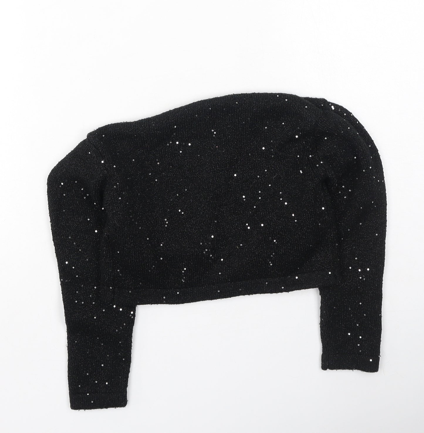 Dunnes Stores Girls Black V-Neck  Acrylic Cardigan Jumper Size 5-6 Years