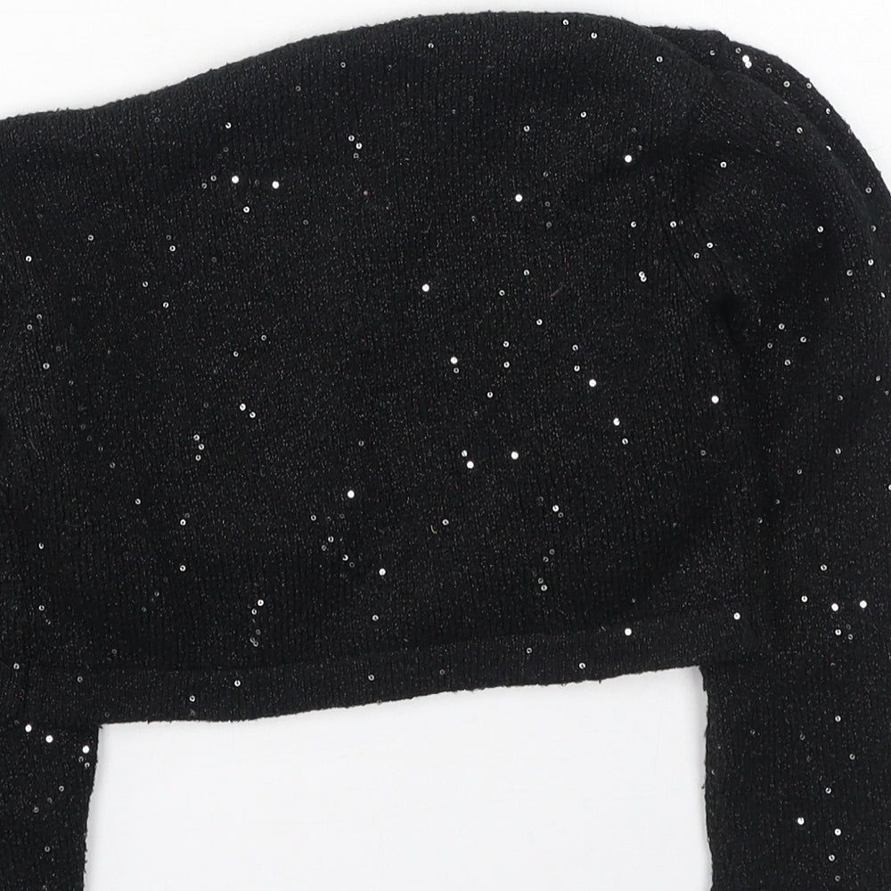 Dunnes Stores Girls Black V-Neck  Acrylic Cardigan Jumper Size 5-6 Years