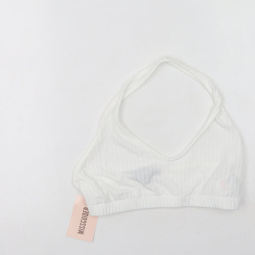 Missguided Womens White  Polyester Camisole Tank Size 12 Round Neck