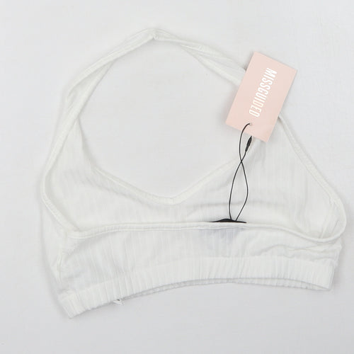 Missguided Womens White  Polyester Camisole Tank Size 12 Round Neck