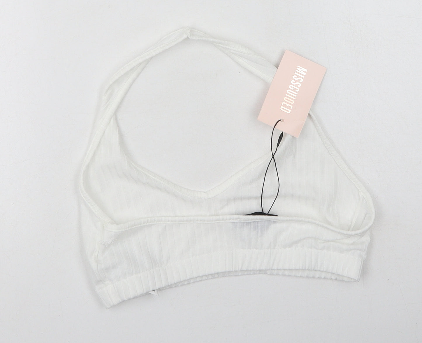 Missguided Womens White  Polyester Camisole Tank Size 12 Round Neck