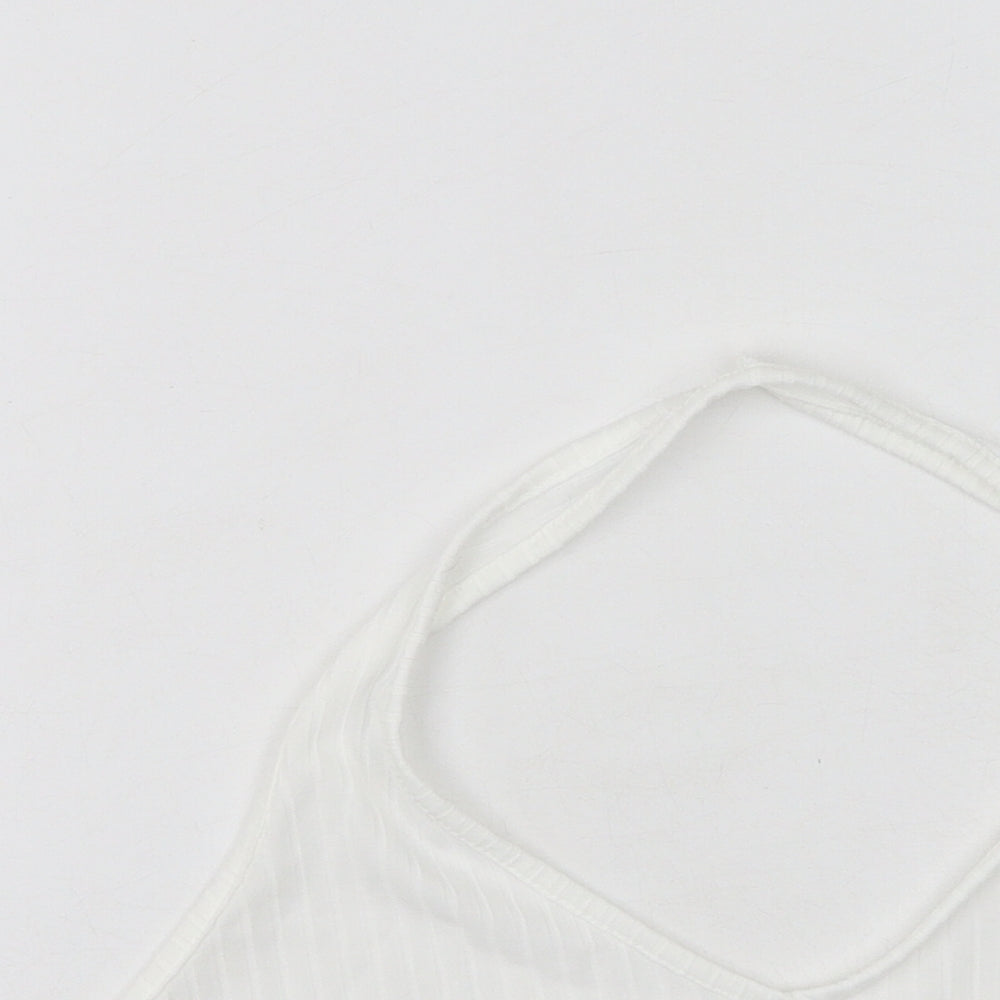 Missguided Womens White  Polyester Camisole Tank Size 12 Round Neck