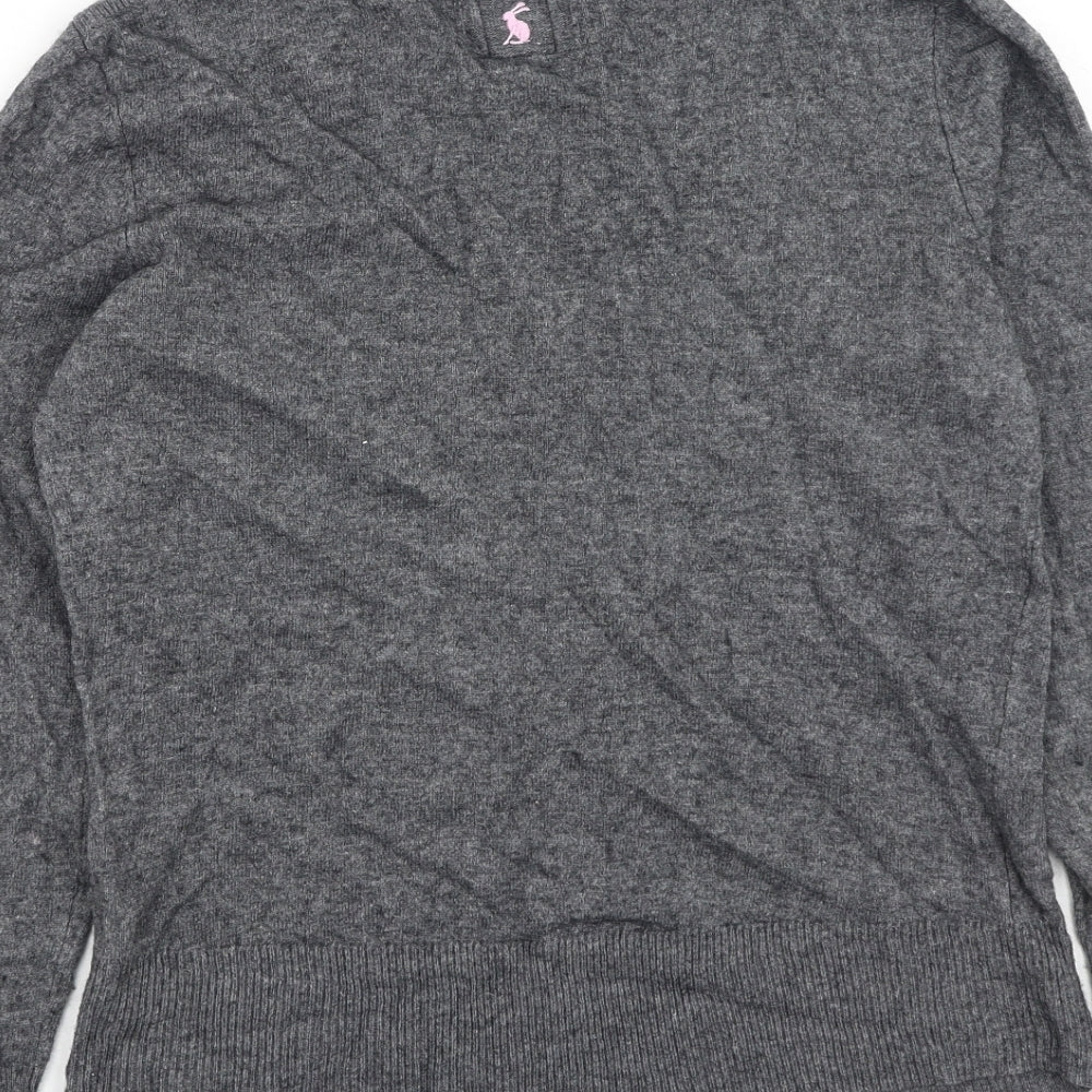 Joules Womens Grey Round Neck  Viscose Pullover Jumper Size 12   - birds