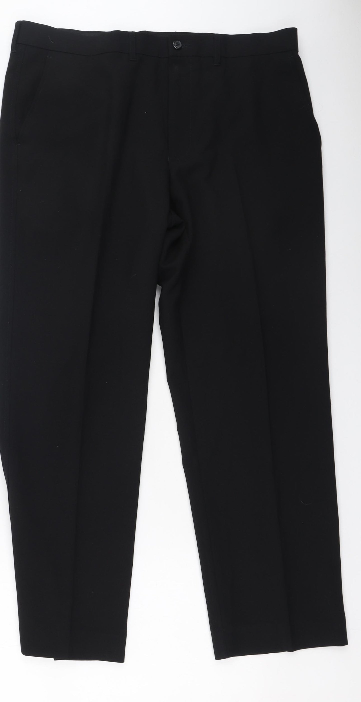 Marks and Spencer Womens Black  Polyester Trousers  Size 36 L29 in Regular