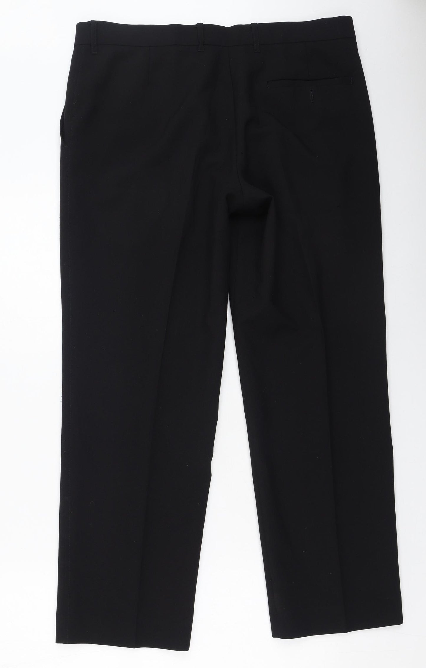 Marks and Spencer Womens Black  Polyester Trousers  Size 36 L29 in Regular
