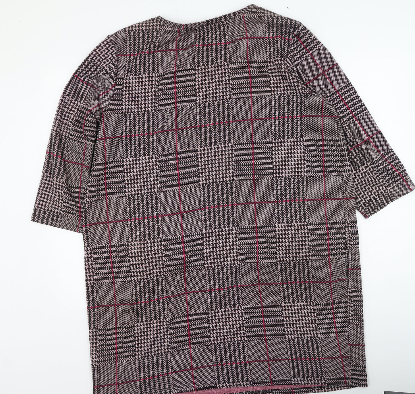 TU Womens Multicoloured Plaid Polyester Bodycon  Size 20  Round Neck