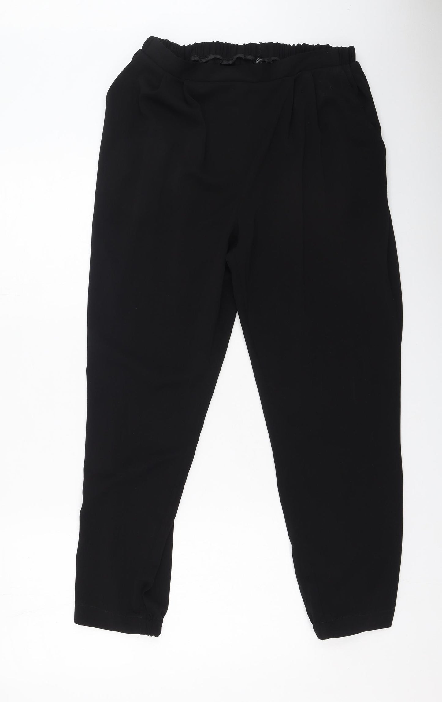 Papaya Womens Black  Polyester Trousers  Size 18 L27 in Regular