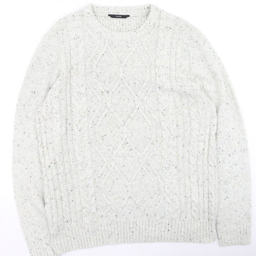 George  Womens Beige Round Neck  Acrylic Pullover Jumper Size XL