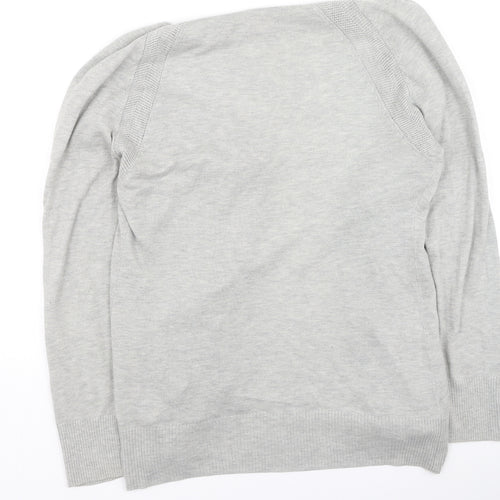 Monsoon Womens Grey Round Neck  Polyester Cardigan Jumper Size 12