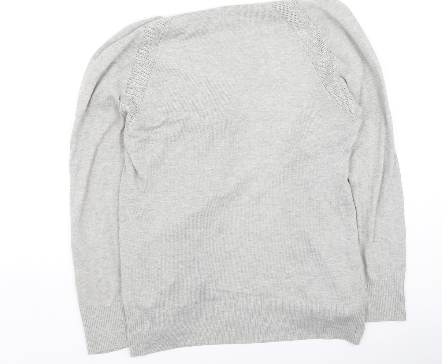 Monsoon Womens Grey Round Neck  Polyester Cardigan Jumper Size 12