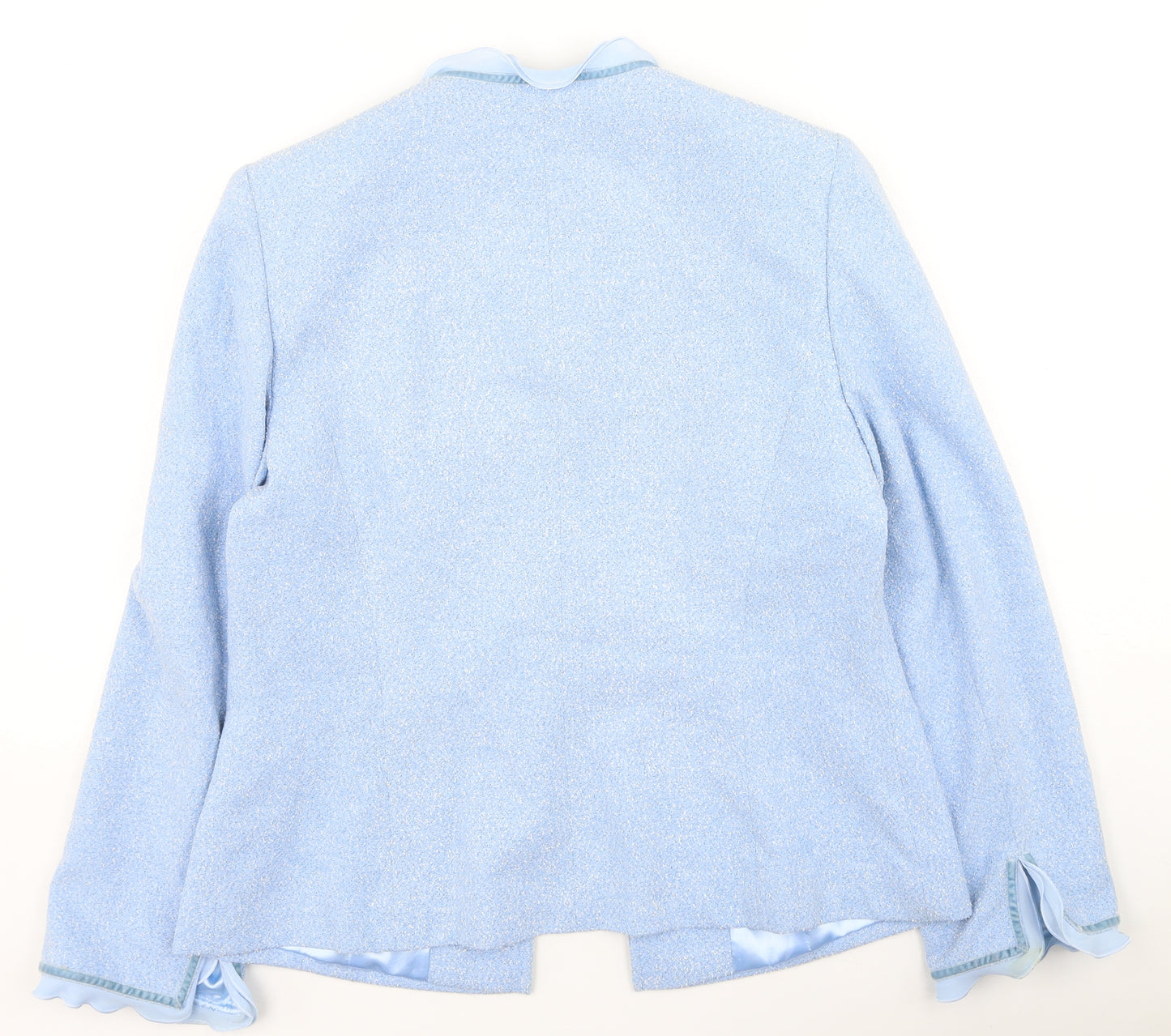 Jacques Vert Womens Blue Round Neck  Polyester Cardigan Jumper Size 12