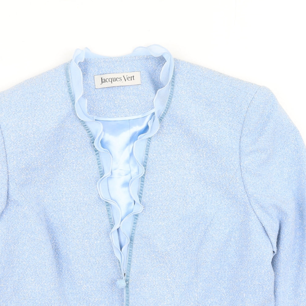 Jacques Vert Womens Blue Round Neck  Polyester Cardigan Jumper Size 12