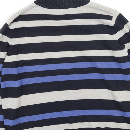 Marks and Spencer Womens Multicoloured High Neck Striped Acrylic Pullover Jumper Size 14