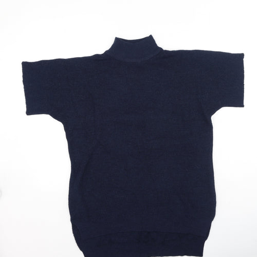 Very  Womens Blue High Neck  Acrylic Pullover Jumper Size 8