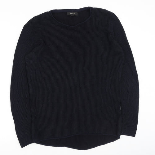 River Island  Mens Blue Round Neck  Acrylic Pullover Jumper Size M