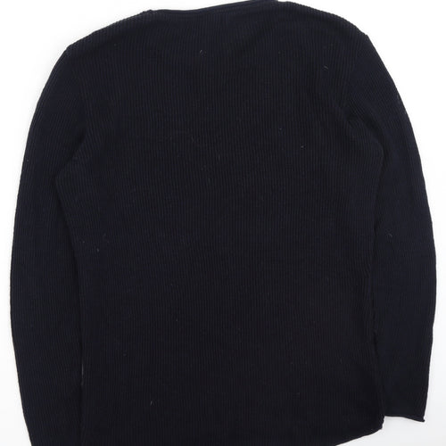 River Island  Mens Blue Round Neck  Acrylic Pullover Jumper Size M