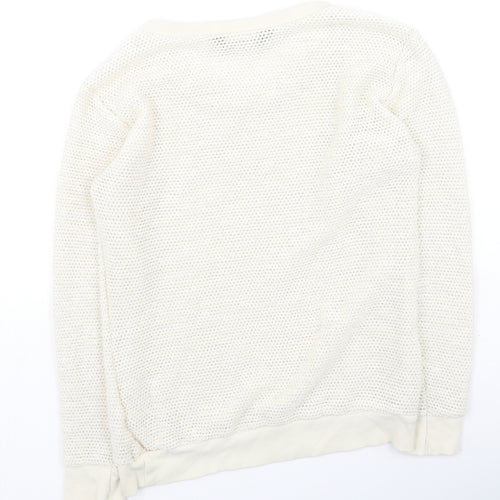 Dorothy Perkins Womens Ivory Round Neck  Cotton Pullover Jumper Size 12