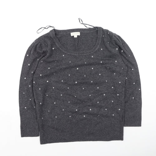 Monsoon Womens Grey  Cotton Pullover Sweatshirt Size M