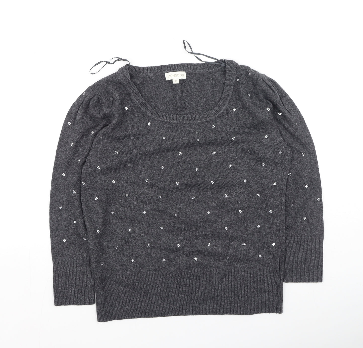Monsoon Womens Grey  Cotton Pullover Sweatshirt Size M